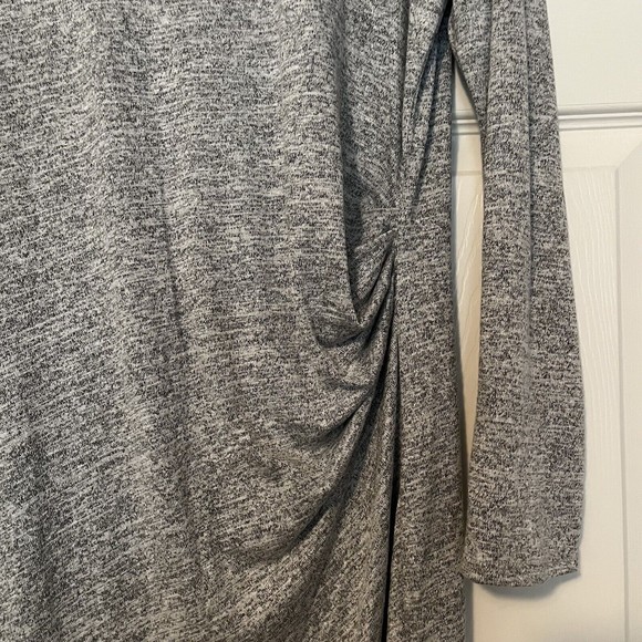 NWT Banana Republic Heather Grey Side Ruched Luxespun Dress Midi Length  Sz L - Picture 9 of 11